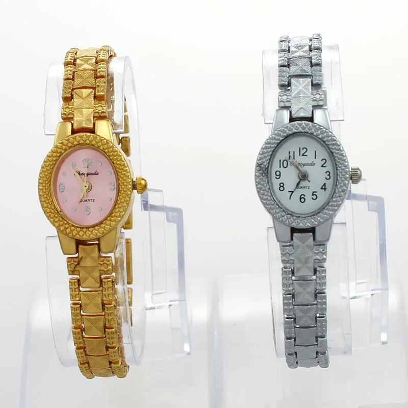 Chaoyada браслет часы для леди мода платье цвета: золотистый, серебристый Очаровательная цепь Стиль Ювелирные изделия Кварцевые для женщин часы o57
