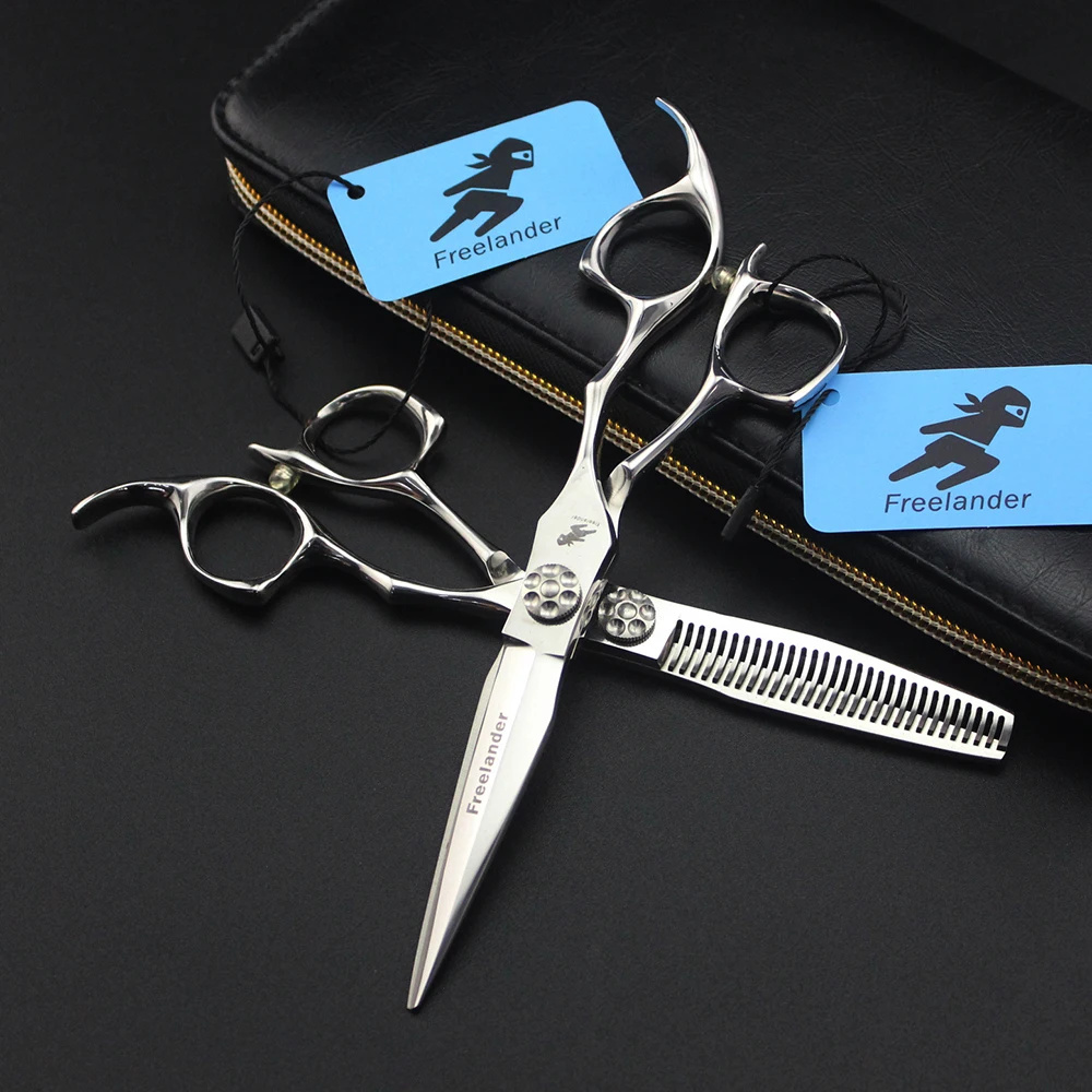 Professional 6 inch Japan 440c thinning shears scissor barber cut hair scissors set hairdressing | Красота и здоровье