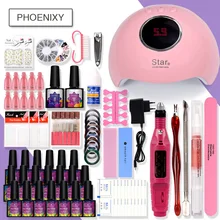 Маникюрный набор с 36 Вт УФ светодиодный светильник для сушки 8 мл набор для гель-лака для ногтей Электрический маникюр ногтей сверлильный станок Инструменты для художественной ручки набор для ногтей