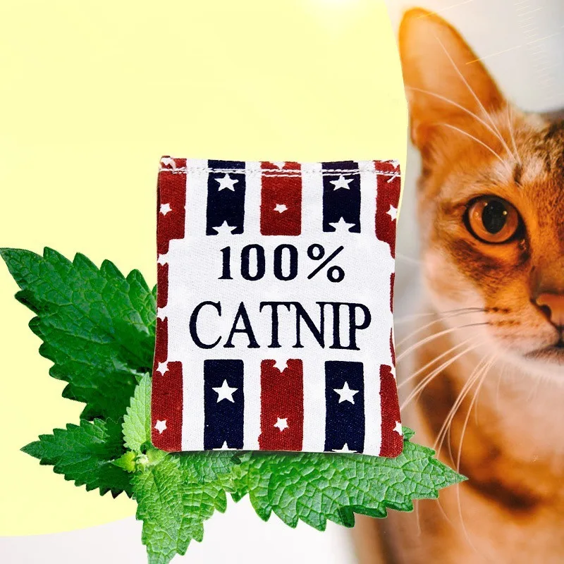 

100% Linen Square Shape Catnip Bags cat Catnip Toys Different Colors Supply Cat Love It Pet Catnip Supply Pet Cat toys Training