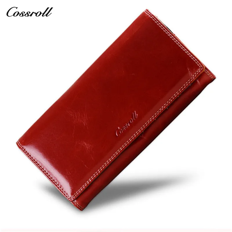 

Luxury Brand Oil Wax Leather Wallet Women 2018 Money Bag Handbag Ladies Wallet Coin Female Purse Magic Long Wallets