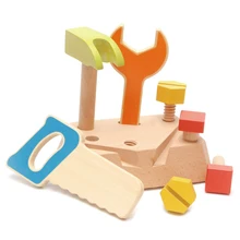 Младенческой раннего детства деревянный браслет coordinated Гайки разбирается маленький плотник Инструменты мальчик ремонт моделирования головоломки Игрушечные лошадки