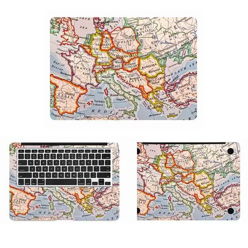 Винтажная Карта Европы чехол для ноутбука с полным покрытием наклейка Apple Macbook Pro