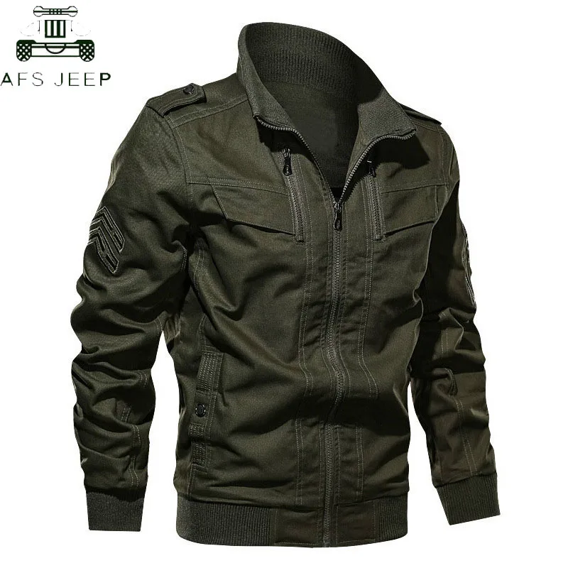

2019 Men Cargo Jacket Spring Autumn Multi-pocket Military Army Bomber Jacket Cotton Filed Pilot Coat Outwear chaqueta hombre