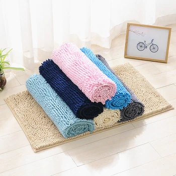 

ChzzHare Pure Color Plush Bathroom Rug Non-Slip Polyester Water Absorption Rug For Living Room Bedroom Floor Decor New