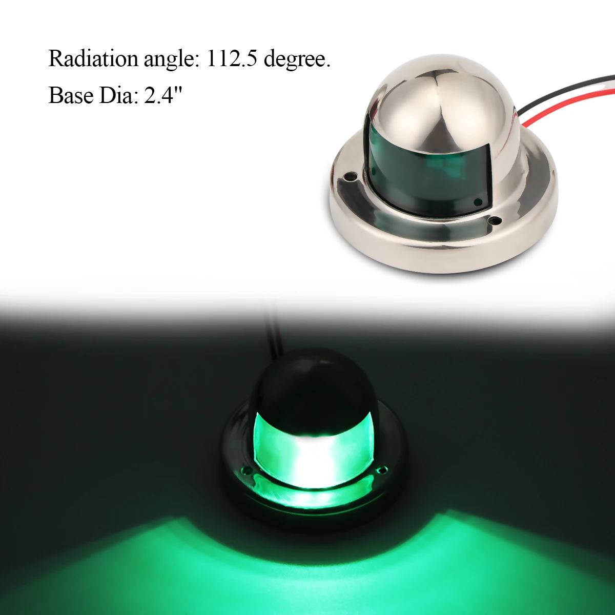 1 пара из нержавеющей стали 12 в светодиодный навигационный светильник с бантом, красный, зеленый сигнальный светильник для плавания, для морской лодки, яхты, светодиодный, с правого борта и порта