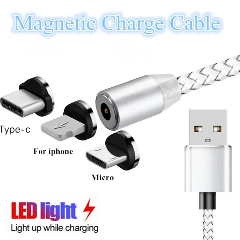 

For Huawei Samsung Type-C micro usb For Xiaomi Mi 9 A2 Lite A1 Mix 2s 8 se Redmi Note 7 6 Pro Magnetic charger Cable For iphone