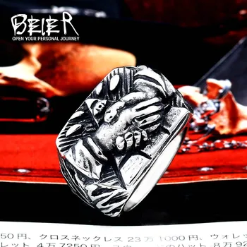 

BEIER 316L Stainless Steel Eye of Providenc Rings Religious lucky Men Ring Fashion Jewelry Gift Dropshipping