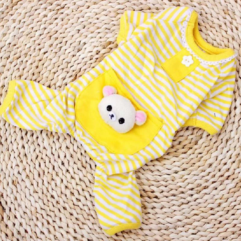 

Cute Spring Summer Style Cartoon Bear Stripe Dog Cloths Pet Products