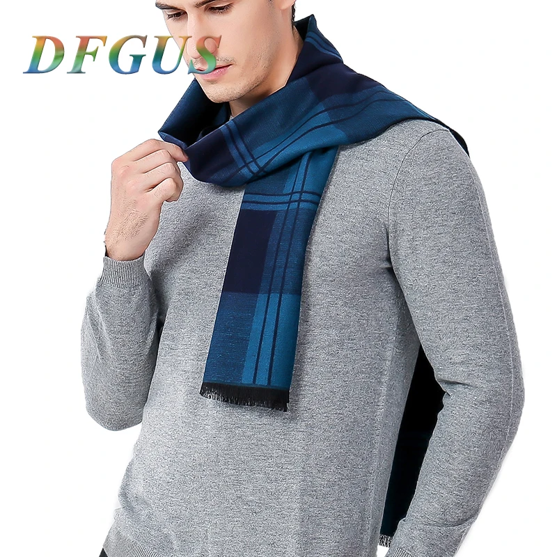 Fashion Design Casual Scarves Winter Men's Cashmere Scarf Luxury Brand High Quality Warm Scarves