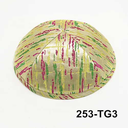 253TG3 Парча 19 см kippot kipa Appaerl Аксессуары Шапки вязаные шапки beanie Kippah Jean Yarmullka - Цвет: 253TG3