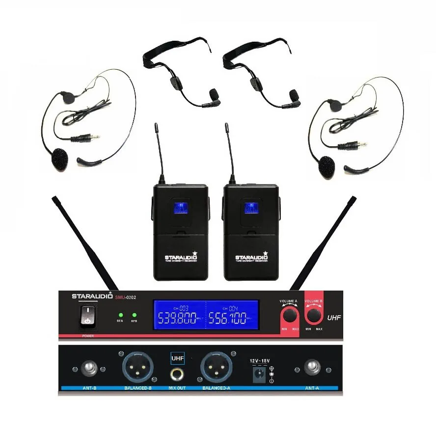 uhf 2ch headset mic
