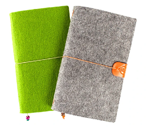 

Wool Felt Cover Journal / Travel Diary / Trip Planner / Notebook, Refillable A6 Traveler's Notebook Notepad, Bo