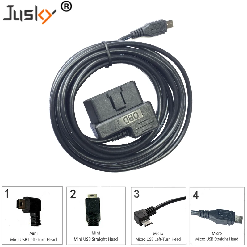 Jusky Universal OBD Hardwire Kit For Car Camera 3.0M 5V 1.5A Output Car
