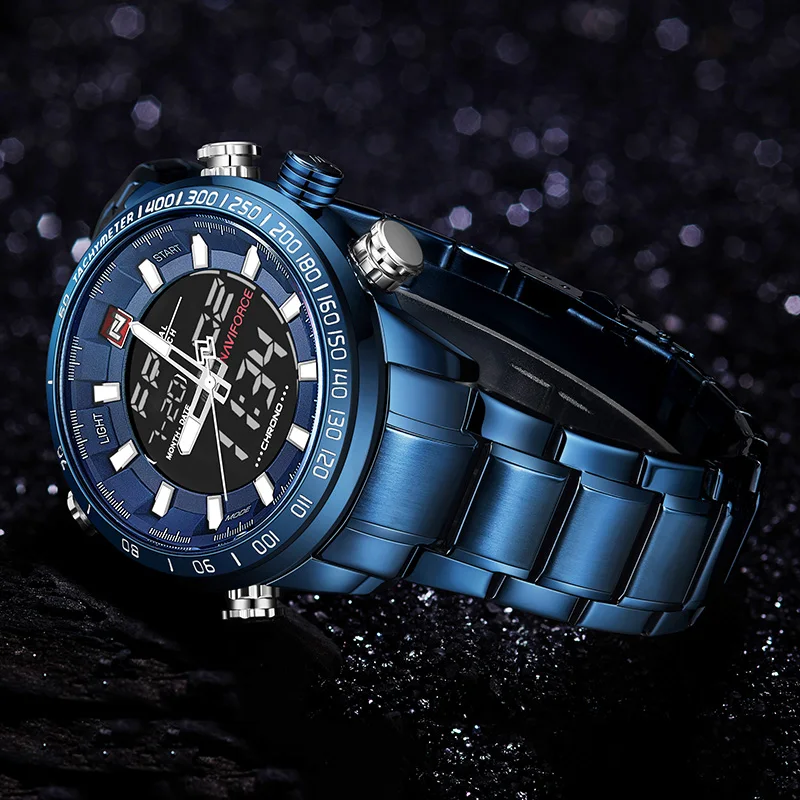 Men Watches Luxury Brand Naviforce Army Military Sport Watch Men Full Steel Quartz Digital Ana-3