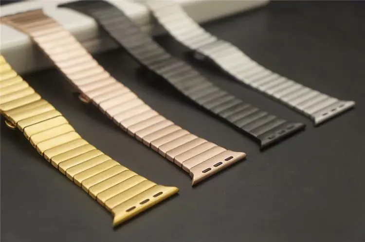 Роскошный браслет из нержавеющей стали для Apple Watch band Бабочка Пряжка металлический ремешок 38 мм/42 мм 40 мм 44 мм для iwatch Series 4 3 2