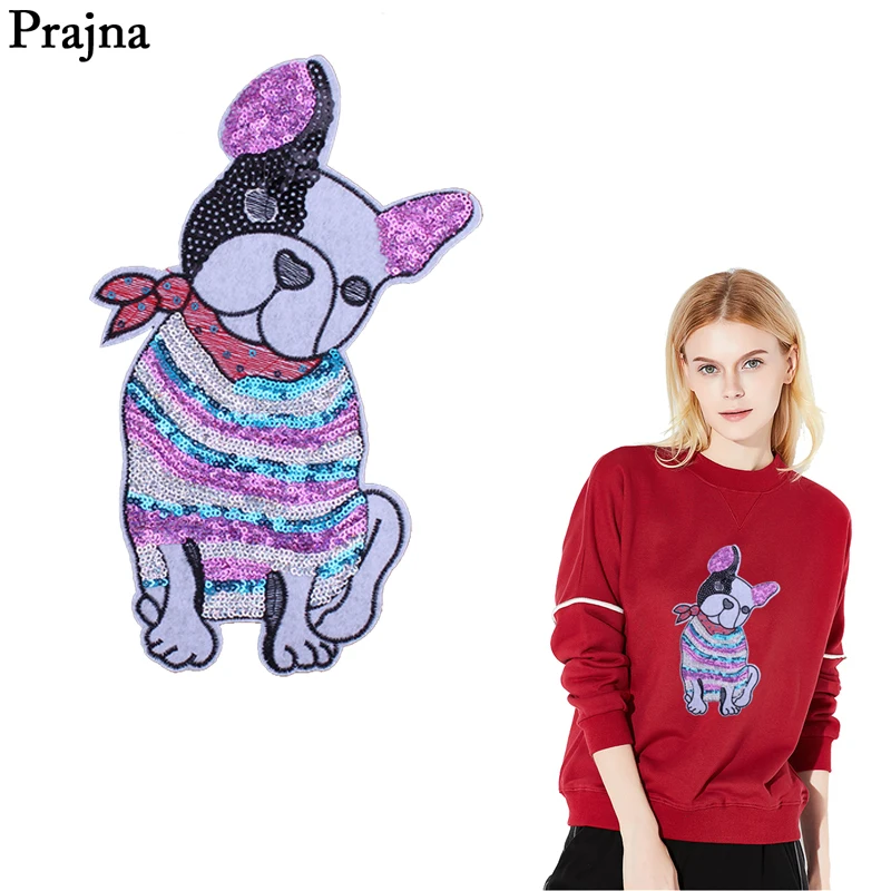 Prajna вышитые нашивки с собакой Мультяшные собаки блестящие Аппликации животными