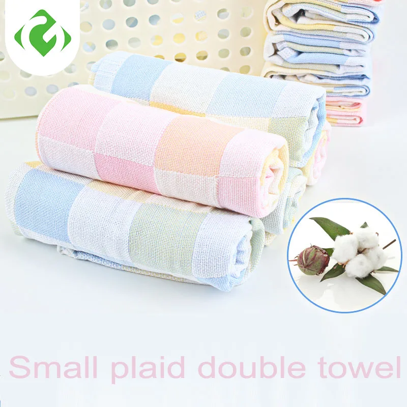 Quick Dry Square Towel small Face Towel Printed Plaid Machine Washable