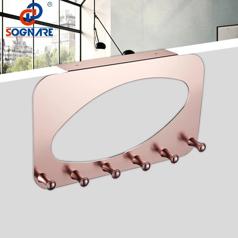 SOGNARE Bathroom Accessories Coat Clothes Hooks Rose Gold Door Hooks