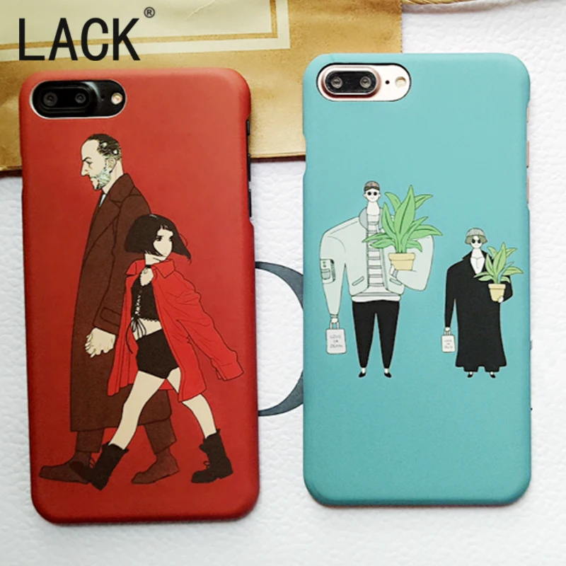 

LACK For iphone 7 Phone Cases Leon The Professional Movie Pattern frosted Back Cover Newest Cartoon Mathilda For 7 Plus