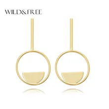 Мода золото и серебро круглый круглые гвоздики серьги для Для женщин золото секторная форма элегантные серьги-гвоздики украшения для Для женщин подарок