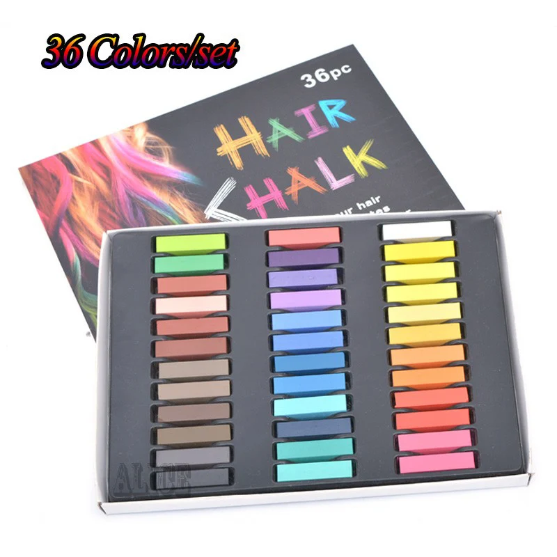 Giz Pastel Seco 36 Fast Temporary Hair Chalk Color Powder Hair Chalk Pastel Set Soft Chalk Crayons-For-Hair Extensions Giz Pastel Seco 36 Fast Temporary Hair Chalk Color Powder Hair Chalk Pastel Set Soft Chalk Crayons-For-Hair Extensions