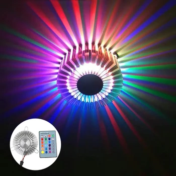 

LED Wall Light 3W Creative Sunflower Sconce AC85-265V RGB Multi Color Ressessed In Lamp For Indoor Wall Corridor Decoration JQ