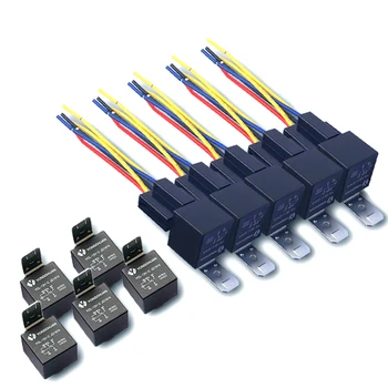 

5 Set DC 12V 12 Volt 40A AMP 5 Pin 5 Wire Waterproof Car Relay & Socket SPDT For Car Truck Alarms Horn Headlight Relay