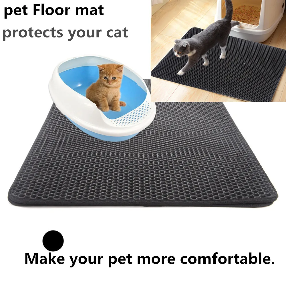 

2019 Newest Cat Litter Mat EVA Double-Layer Cats Litter Trapper Mats with Waterproof Bottom Layer House Cat Bed Cats