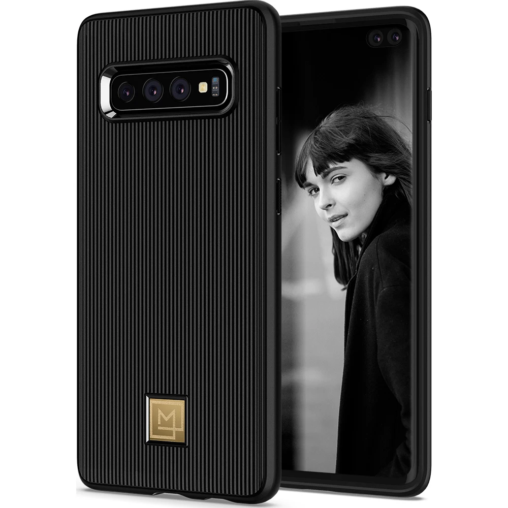 Meilleur Étui pour samsung Galaxy S10 Galaxy S10 Plus S10 + S10E 100% Original SPIGEN La Manon chic noir souple TPU