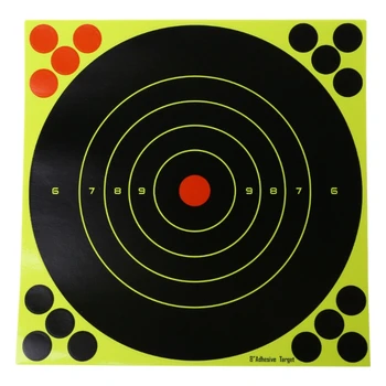 

10pcs Adhesive Target Shooting Sticker Fluorescent Splash Flower 8x8'' Objective
