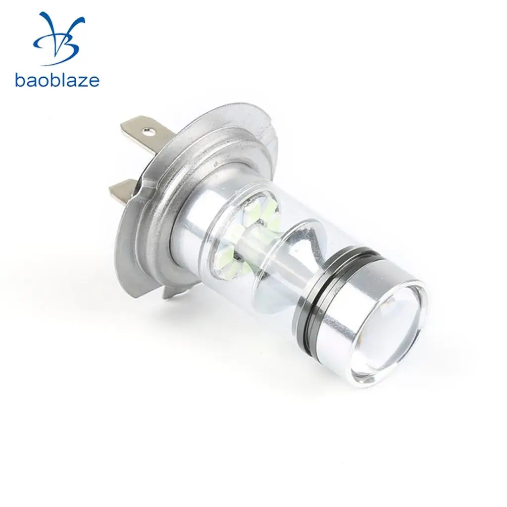2pcs H7 100W 10000K 1100LM Blue LED Car Fog Lights Daytime Driving Lamp