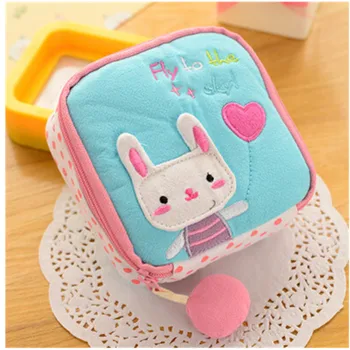 

1Pcs Cute Fashion Towel Bag Pillows Small Cartoon Girl Sanitary Napkin Package Storage bag