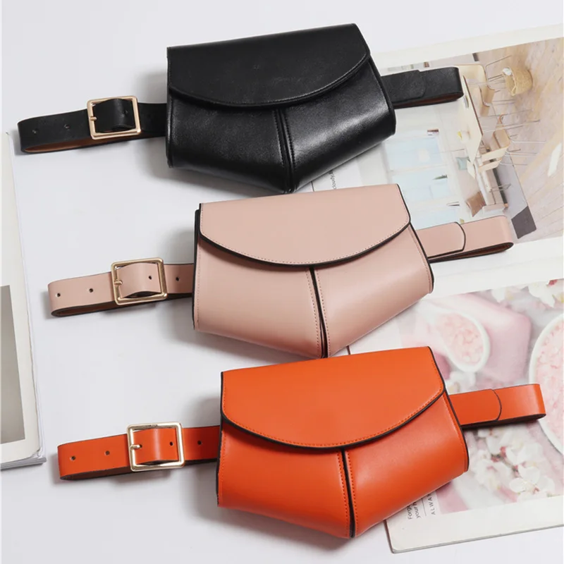 

Women Serpentine Fanny Pack Ladies New Fashion Waist Belt Bag Mini Disco Waist bag Leather Small Shoulder Bags Black Pink