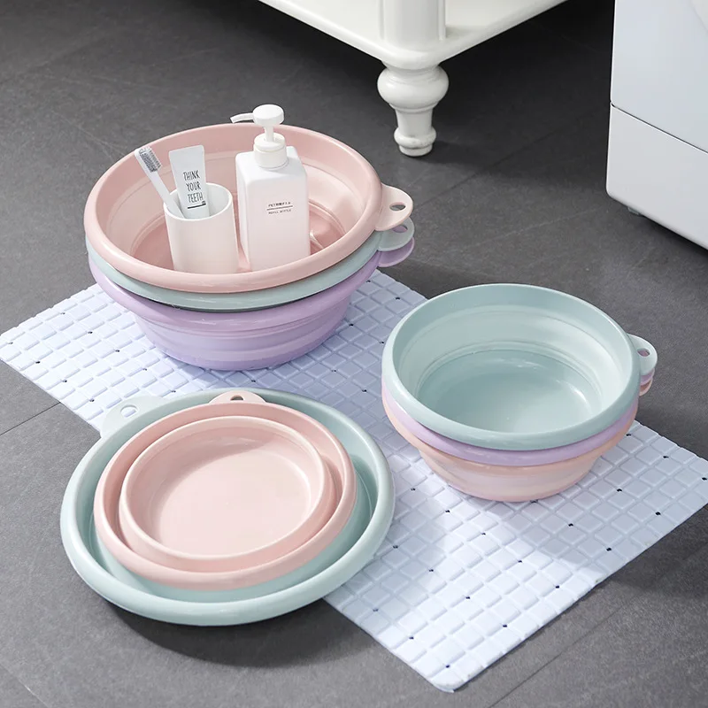 

Portable Travel Foldable Wash Basin Plastic Thickened Household Washbasin Large Washbasin