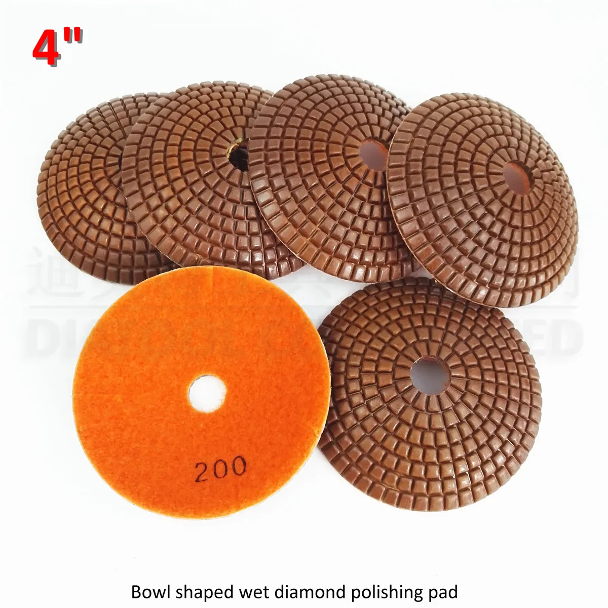 DIATOOL 6pcs 100MM bowl shaped sanding disc for granite marble tile 4