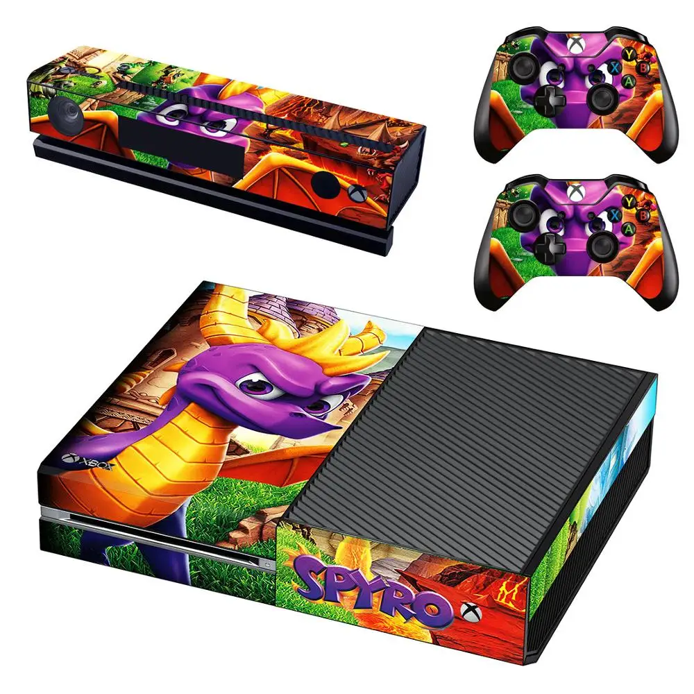 

Spyro the Dragon Skin For Xbox one Stickers Vinyl Decal Skins Sticker Cover For Xbox One Console Kinect Two Controllers