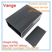 2 шт./лот промышленный экструдированный Пескоструйный алюминиевый ящик 6063-T5 алюминиевый корпус 106*55*150 мм для оборудования усилителя