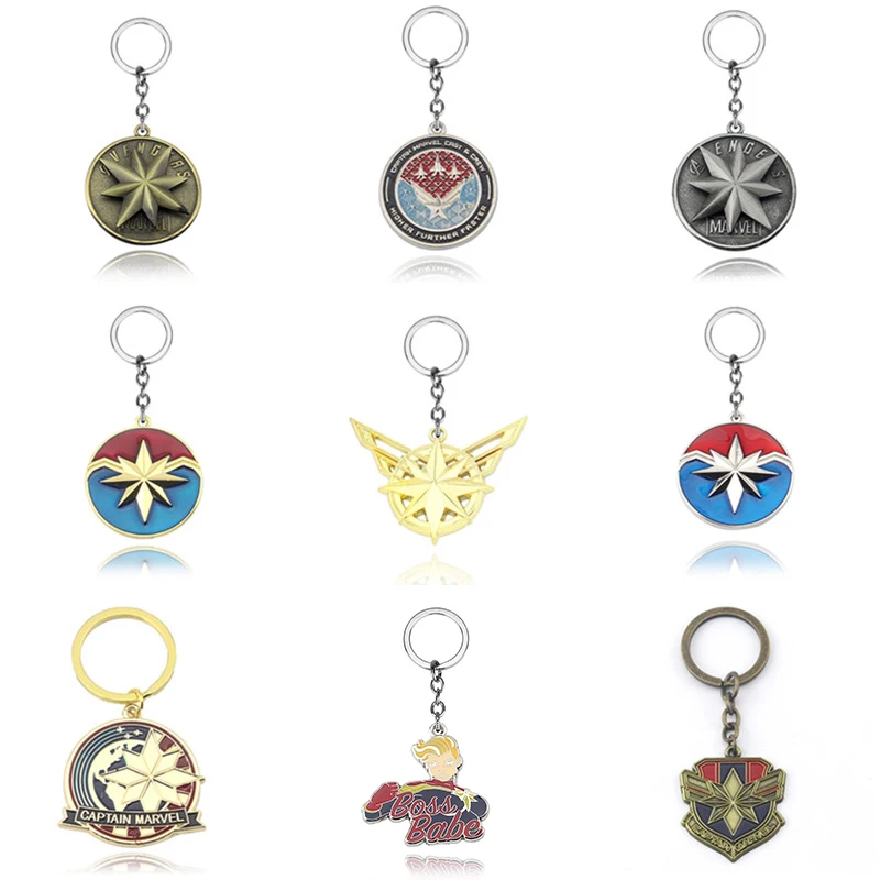 

Marvel Movie Captain Marvel Shield Keychain The Avengers Endgame Superhero Carol Danvers Car Key Holder Keyrings Jewelry Gift