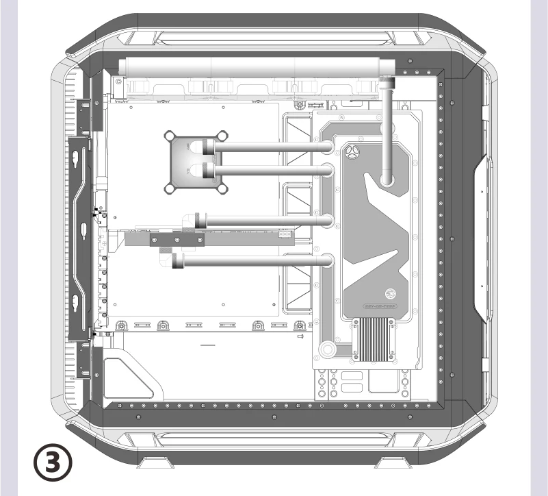 BYKSKI акриловая доска водяного канала решение использовать для CORSAIR 1000D чехол компьютера для процессора и GPU Блок охлаждения/3PIN RGB светильник