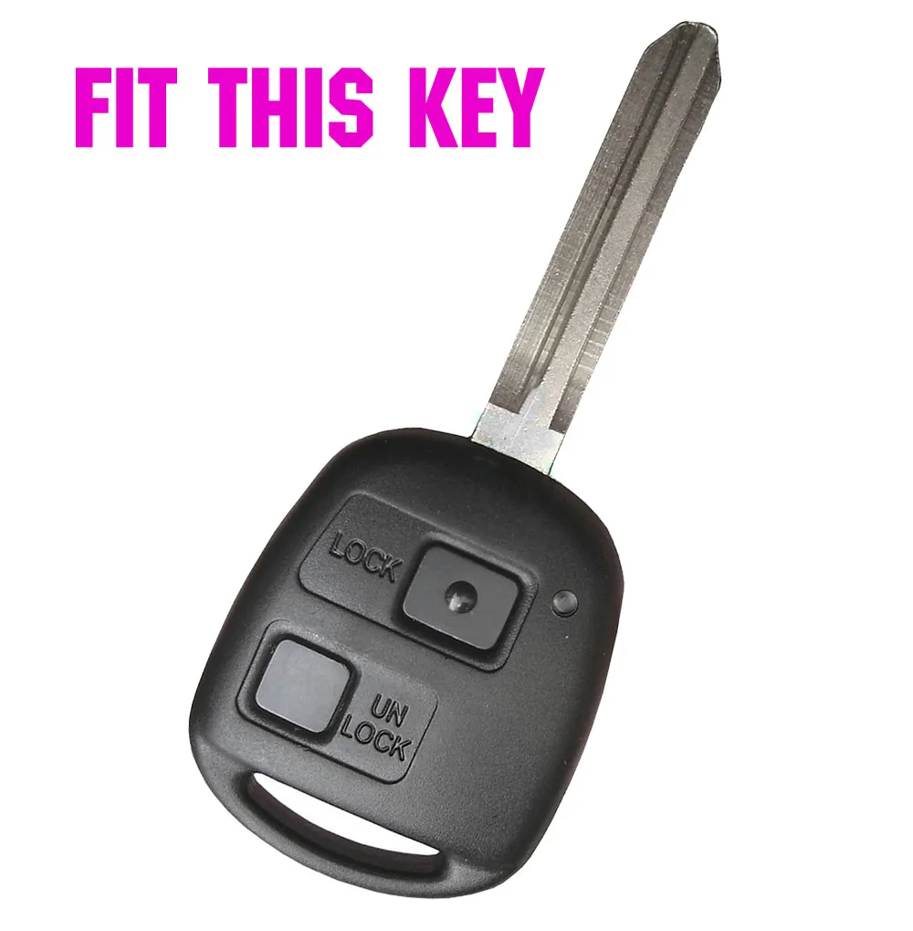 Key Case Cover 2 Button Silicone Car Remote Key Fob Shell for Toyota Land Cruiser Rav4 Alphard Celica Pixis