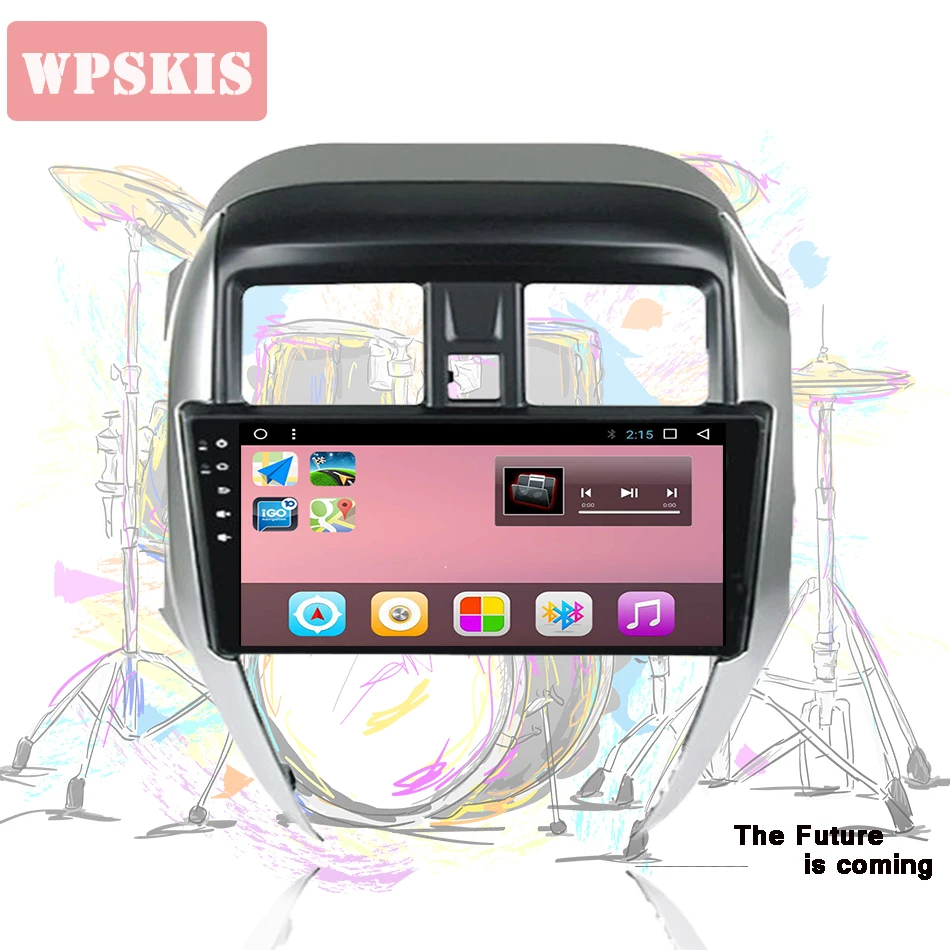 

2Din In dash car dvd player head unit tape recorder gps glonass 3/4g wifi bluetooth usb cam for NISSAN Sunny Almera 2014-2018