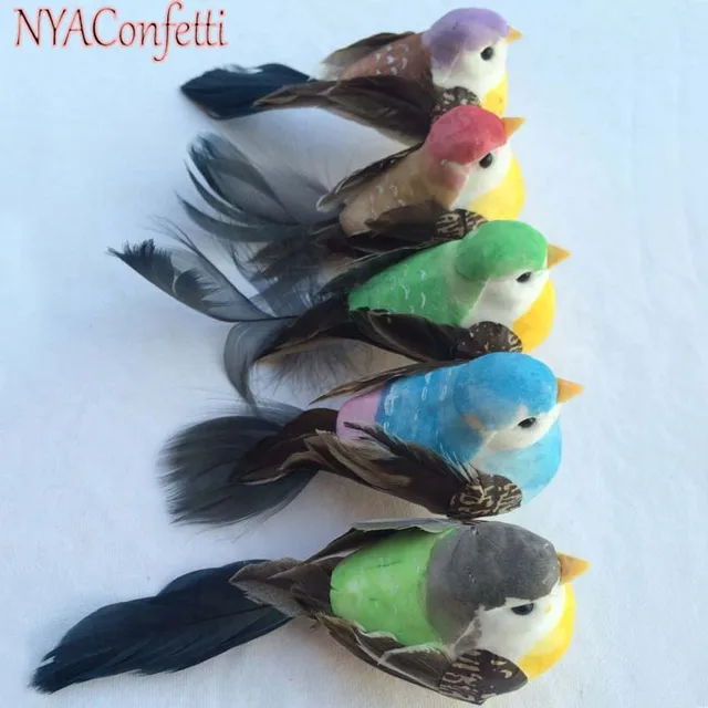 12pcs1244cm 6colors decorative foam feather artificial craft birds with clip - Bird Christmas Decorations 12pcs1244cm 6colors decorative foam feather artificial craft birds with clip - Bird Christmas Decorations