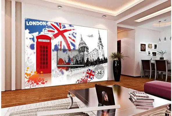 New large wallpaper Custom wallpaper London retro theme ...