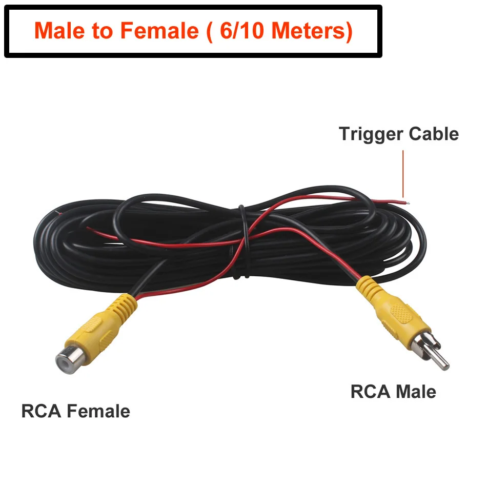 6/10 метры, RCA мужского и женского пола/кабель со штыревыми соединителями на обоих концах для подключения задний вид автомобиля Парковка Камера видео кабель-удлинитель для Cordwith провод пуска