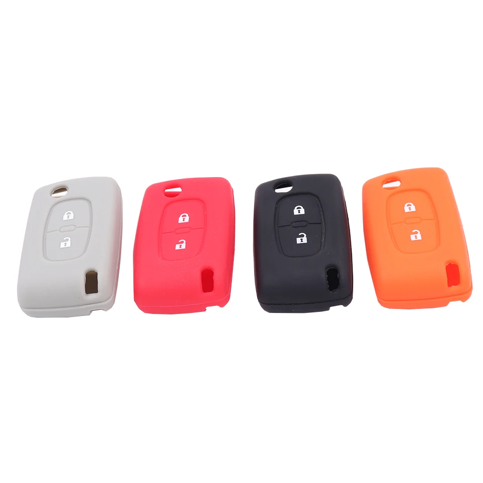 2 кнопки силиконовый чехол для ключей от машины PEUGEOT 207 307 308 407 408 Citroen C3 C4 C4L C5 C6
