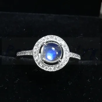 

Moonstone ring Free shipping Natural real moonstone 925 sterling silver Per jewelry 0.9ct gemstone #F18030708