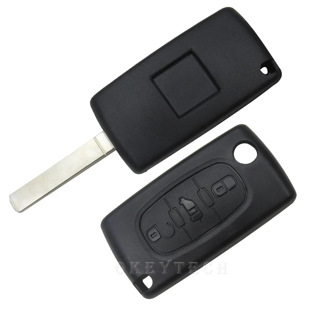 OkeyTech авто Замена части 3 кнопки оболочки ключа с VA2 лезвие Fob для Fiat Scudo без батареи держатель хорошее качество Автомобильный ключ чехол