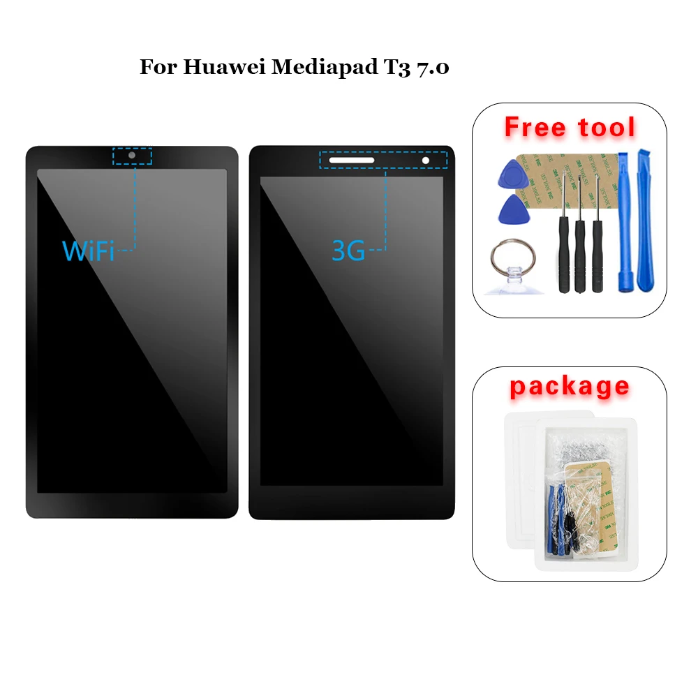 Pаспродажа Для Huawei Mediapad T3 7,0 BG2 W09 BG2 U01 BG2 U03, ЖК дисплей, сенсорный экран, дигитайзер, для сборки