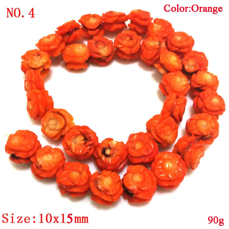 16 inches Pink Flat Flower Style Hand Made Carved Natural Coral Beads Loose Strand for Necklace